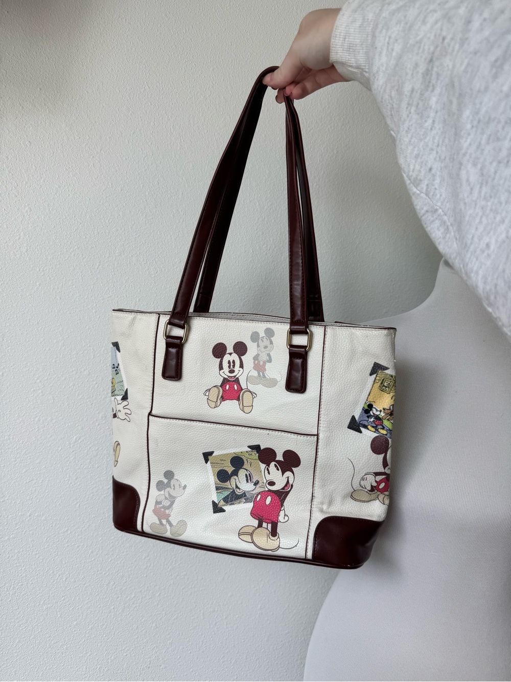 Bradford Exchange Disney Cream and Brown Mickey Mouse Tote